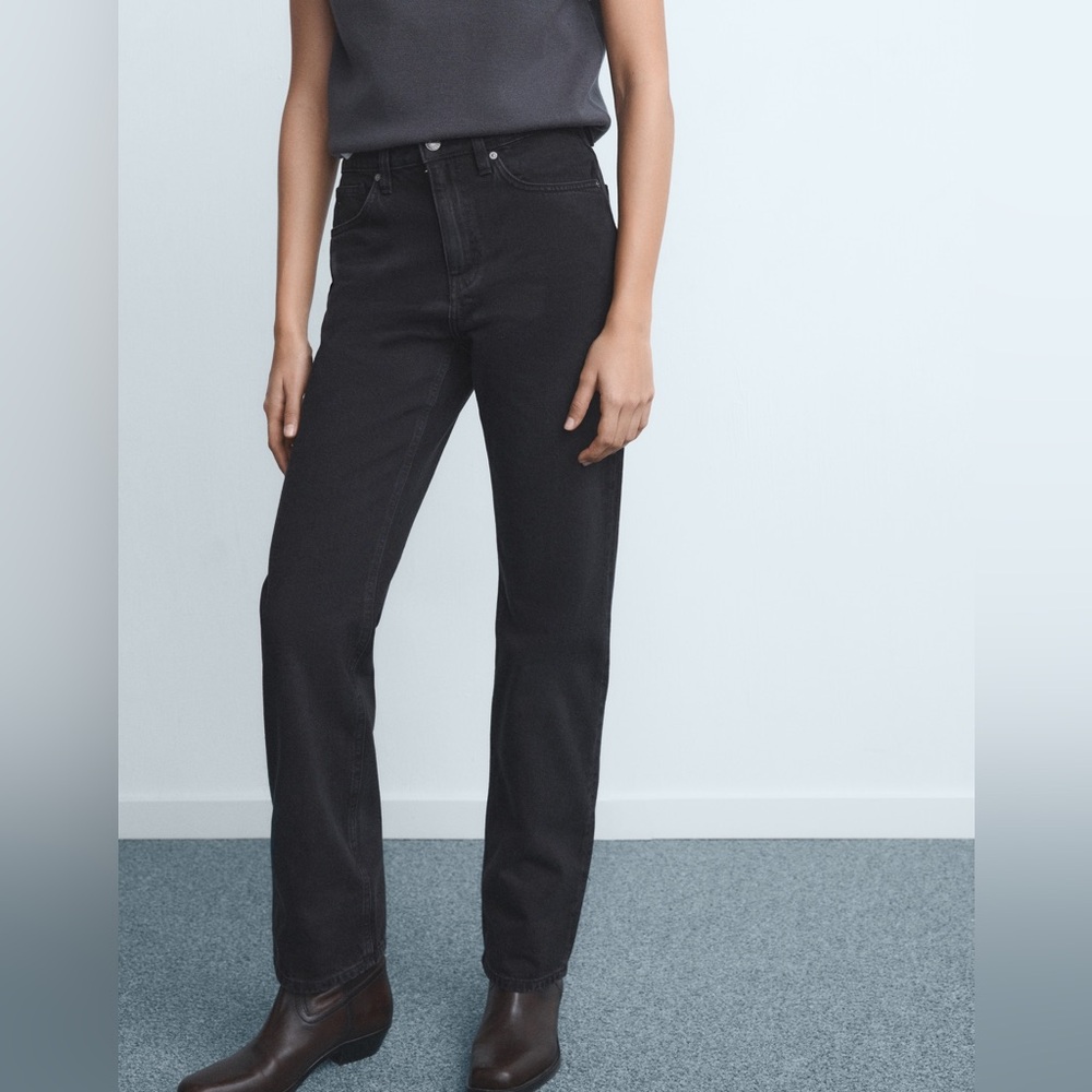 Sz 6 MATILDA Mango Women MEDIUM-RISE STRAIGHT-FIT JEANS